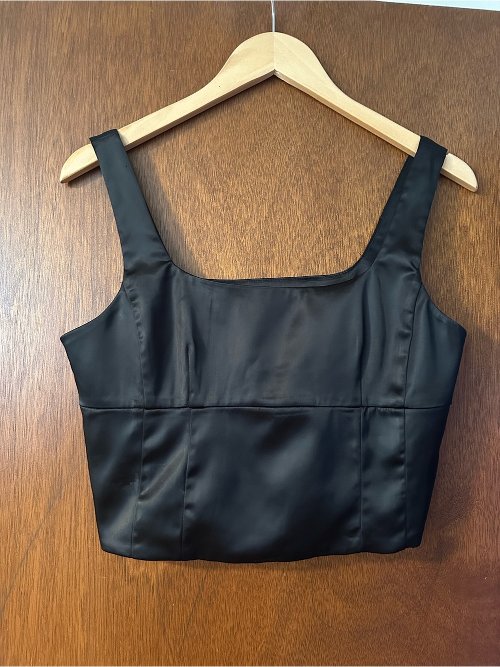 FRANCESCAS Satin Cropped Top
